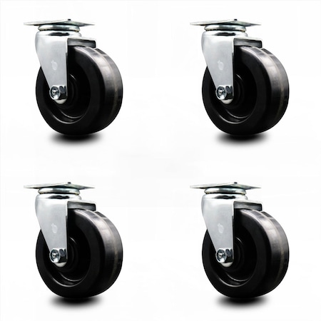 5 Inch Phenolic Wheel Swivel Caster Set With Roller Bearings SCC